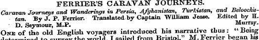 FERRIER'S CARAVAN JOURNEYS. Caravan Jour...