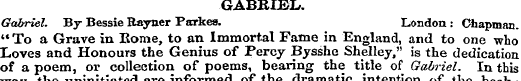 GABRIEL. Gabriel. By Bessie Rayner Parke...