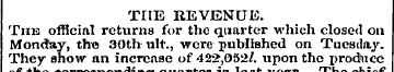 THE REVENUE. The official returns for th...