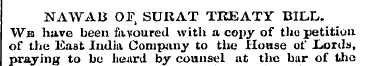 NAWAB OP, SURAT TREATY BILL. We have bee...