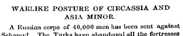 WARLIKE POSTURE OF CIRCASSIA AND ASIA MI...