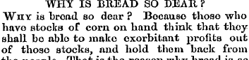 WHY IS BREAD SO DEAR? Why is broad so de...