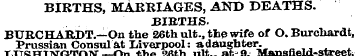 BIRTHS, MARRIAGES, AND DEATHS. BIBTHS. B...