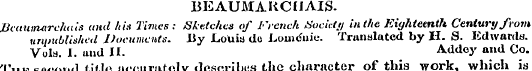 BEAUMAKCHAIS. JBeauirwrchais and /tit Ti...