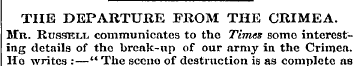 THE DEPARTURE FROM THE CRIMEA. Mr. Russe...