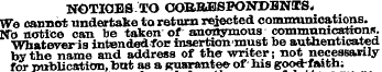 NOTICES TO GOttnESPONDENETS , Wo cannot ...