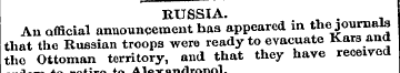 RUSSIA. . An official announcement has a...