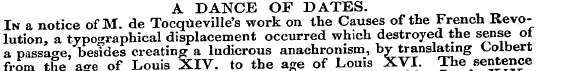 A DANCE OF DATES. In a notice of M. de T...