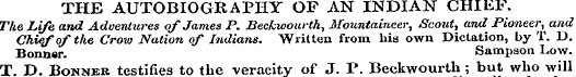 THE AUTOBIOGRAPHY OF AN INDIAN CHIEF. Th...