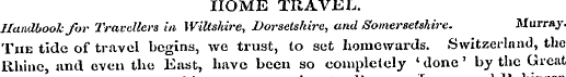 HOME TRAVEL. Handbook for Travellers in ...