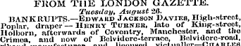 FliOM THE LONDON GAZETTE. Tuesday, Augus...