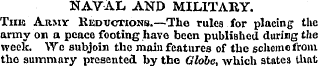 NAVAL AND MILITARY. Tins Army Reductions...