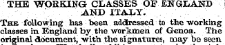 THE WORKING CLASSES OF ENGLAND AND ITALY...