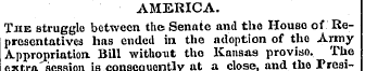 AMERICA. The struggle between the Senate...