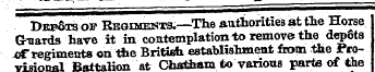 Depots of Regiments.—The authorities at ...