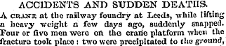 ACCIDENTS AND SUDDEN DEATHS. A crane at ...