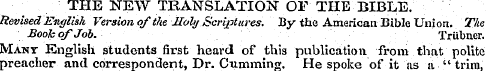THE NEW TRANSLATION OF THE BIBLE. Revise...