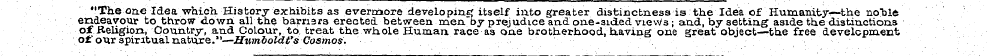 "The one Idea which. History exhibits as...
