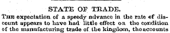 STATE OJ? TRADE. The expectation of a sp...