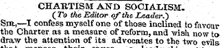CHAUTISM AND SOCIALISM. (To the Editor o...
