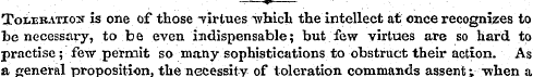 Toleration is one of those -virtues whic...