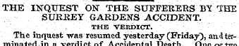 THE INQUEST ON THE SUFFERERS BY THE SURR...