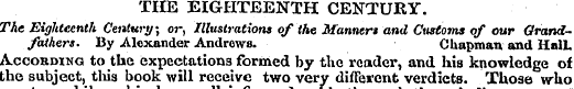 THE EIGHTEENTH CENTURY. The Eighteenth C...