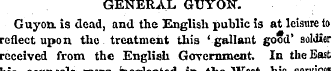 GENERAL GUYON. Guyort is dead, and the E...