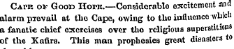 Cape ov Good Hope.—Considorablo exciteme...