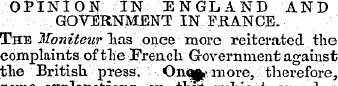 OPINION IN ENGLAND AND GOVERNMENT IN FRA...