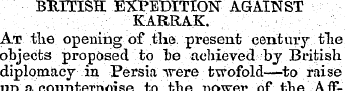BRITISH EXPEDITION AGAINST KARRAK. At th...