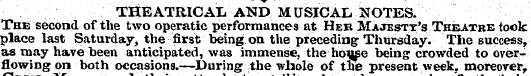 THEATRICAL AND MUSICAL NOTES. The second...