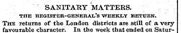 SANITARY MATTERS. THE UEGISXEK-GENEBAl'S...