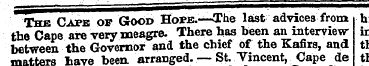 Thb Capb of Good Hope.—The last advices ...