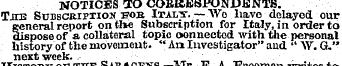NOTICES TO OOBRESPONDENTS. Tjece Subscri...