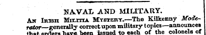 NA.VAL AND MILITARY. An Irish Militia My...
