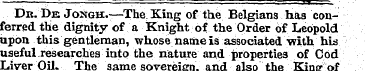 Db. De Jongh.—The. King of the Belgians ...