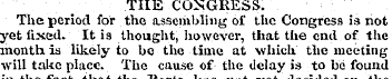 THE CONGRESS. The period for the assembl...