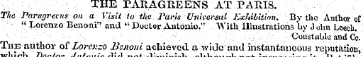 THE PARAGREENS AT PARIS. The Parar/recns...
