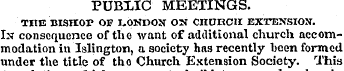 PUBXIC MEETINGS. THE BISHOP OF I-ONDON O...