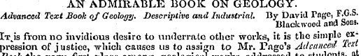 AN ADMIRABLE BOOK ON GEOLOGY. Advanced T...