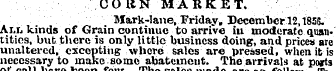 CORN MARKET. Mark-lane, Friday, December...