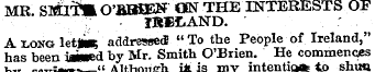 MR sMTTmO'BBHEN- ON THE INTERESTS OF JKB...