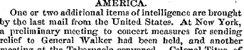 AMERICA. One or two additional items of ...