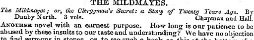 THE MILDMAYES. The Mildmayes; or, the Cl...