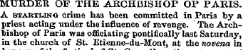 MURDER OF THE ARCHBISHOP OP PARIS. A sta...