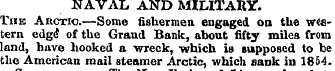 NAVAL AND MILITARY. Tub Arctic.—Some fis...