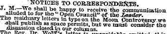NOTICES TO COR.aESPOM2>EftlS. J 'Ju^^t s...