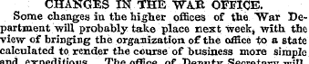CHANGES IN THE WAR OFFICE. Some changes ...