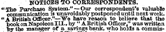 NOTIQBS1O CORRESPONDENTS. "lbs Purchase ...